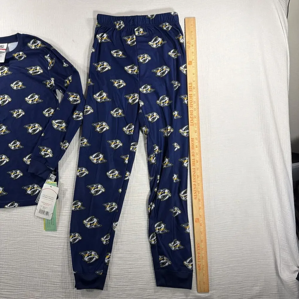NHL Nashville Predators Youth 2-Piece Long Sleeve Pajama Set Blue 10-12